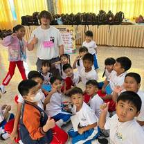 During a lesson at an English camp