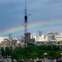 Rainbow over Keats School as seen from east Kunming
