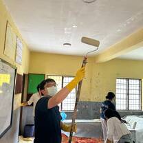 Painting the classrooms