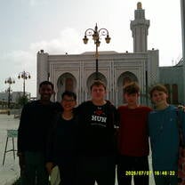 The boys of the trip at the second largest mosque in Senegal, located in Dakar. 