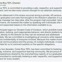 Costa Rica TEFL orignal response 