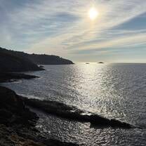 Hiking along the shoreline