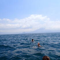 Swimming in Lago Atitlán