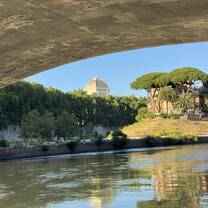 The Tiber River, Tiber island, and Great Synagogue of Rome