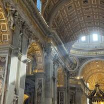 Rays of sun pouring into St. Peters Basilica