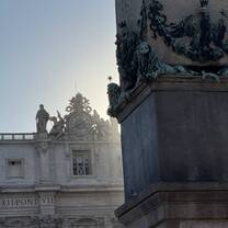 An obelisks and a baroque style church (both can be found all over Rome)