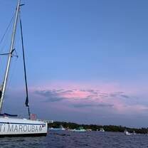 Sunset after a boat tour in Puerto Viejo