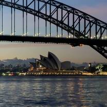 The Opera House and Harbour Bridge at sunrise
