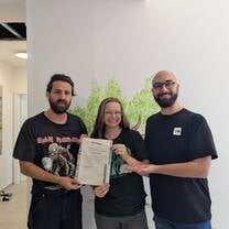 Certificate with Muaz and Doushan