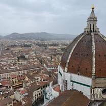 The view from tippy top of the belltower in Florence Italy!