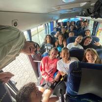 Bus on the way to white water rafting!