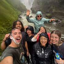 Waterfall with host family during Carnaval