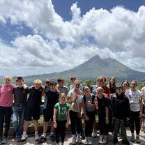 At the zip lining at volcano