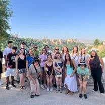 My group of 18 students and the professor overlooking the Alhambra