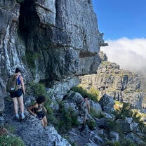 My friends and I climbing Table Mountain in Cape Town