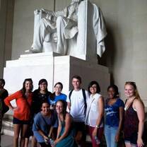Interns in DC at the Lincoln Memorial