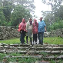 Exploring cultural heritage sites with host families. 