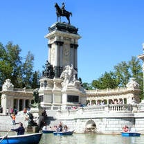 View of Madrid cityscape with historic buildings and streets.