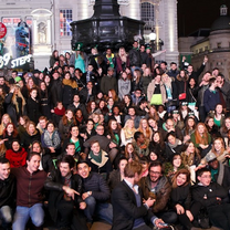 Interns taking part in St Patricks Day celebrations in Piccadilly Circus Capital Placement interns taking part in St Patricks Day celebrations