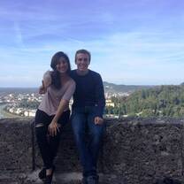 Students enjoying the view over Salzburg