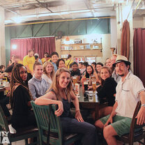 The crews enjoying their month of hard work at their film premiere.  The Malaysia crew and production supervisors at the film premiere screening.