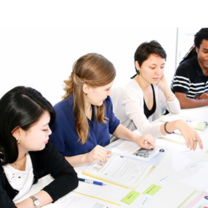 students learning Korean