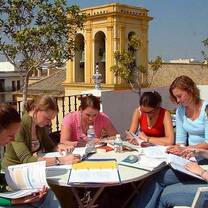Study together with new made friends!