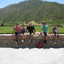 Students enjoying a hike and wine tour in Chile´s premier wine growing region