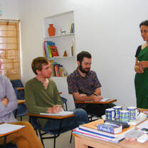 Students learning Hindi in Jaipur, India