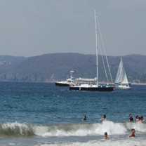 Boats on the Pacific Ocean in La Manzanilla