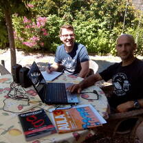 Spanish class in the garden