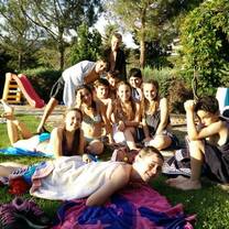 In the garden after swimming pool