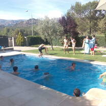 Playing in the swimming pool
