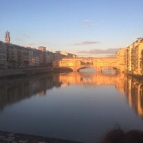 View of the Ponte Vecchio from Ponte Santa Trinita.