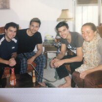 Friends enjoying hookah in our home in Abdoun