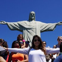Living on the same street to Christ the Redeemer was a bonus. I would wake up to seeing the tourist take the trolley up the hill. (BRAZIL)