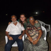 Me with my host grandparents.