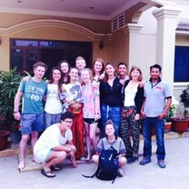 The Siem Reap group outside the volunteer house.