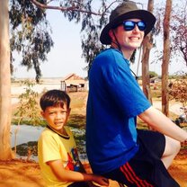 Bike ride to the Pagoda with my friend hitching a free ride.