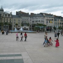 In the center of town