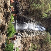 A three tiered waterfall in Montezuma, Costa Rica