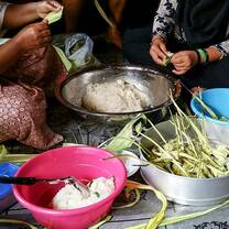 Ketupat making session before Hari Raya  