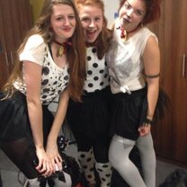 We dressed up as dalmatians for Initiation Night. (Vicky, me and Micky)