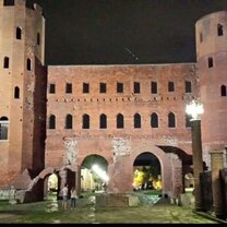 Palatine Towers: 1st Century BC Roman Gateway in Torino, Italy.