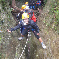 Rappelling and scrambling with the group in the Blue Mountains.