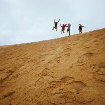 Fun on the sand dunes on Fraser Island