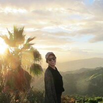 During a beautiful sunset at Strawberry Hill located in Kingston, Jamaica