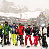 The snow falls for happy Alltracks friends.