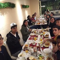 The first night meeting each other and eating at the hotel.