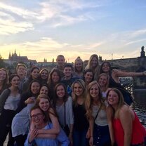 Our program's closing party cruising on the Vltava River.
